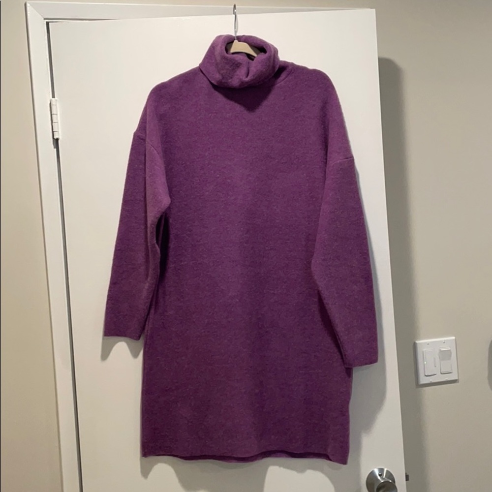 Zara Purple Turtleneck Sweater Dress